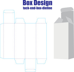 Packaging box dyeline design with template 