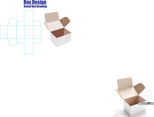 Packaging box dyeline design with template 