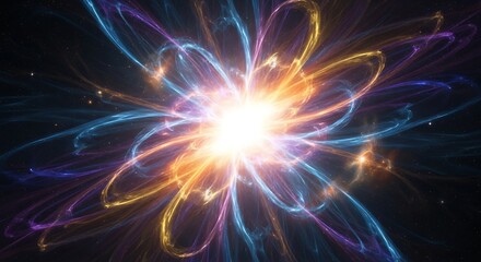 Abstract illustration of a radiant energy field with dynamic colorful lines