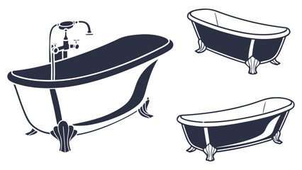 Collection of elegant traditional bathtubs, showcasing classic bathroom furniture and luxury fixtures with sophisticated design details for home interior aesthetics