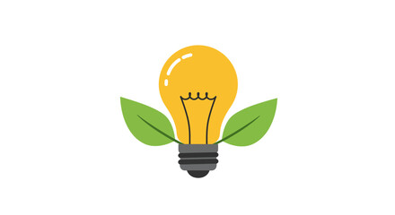 Eco Friendly Energy Concept Lightbulb with Green Leaves for Sustainable Innovation green energy