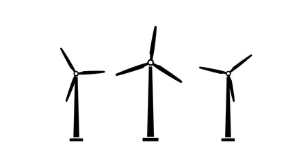 Wind Turbines Icon Set Clean Energy Illustration for Sustainable Power green energy