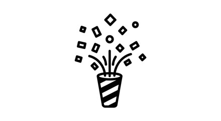 A stylized, flat vector illustration of a handgun, presented in black against a light gray background.