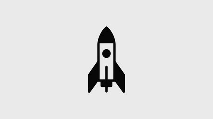 Rocket icon simple flat vector glyph isolated on white background for app design and infographic