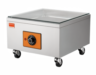 Stainless Steel Countertop Food Warmer with Orange Control Knob