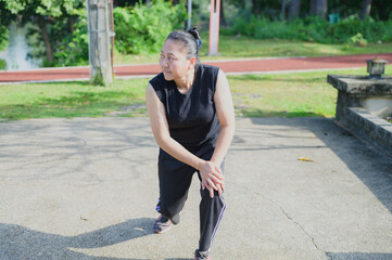 Woman Stretching in Park for Healthy Lifestyle and Fitness Exercise