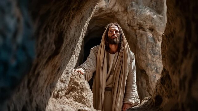 Jesus Christ rises from the dead, signifying rebirth and hope by his resurrection. Easter break