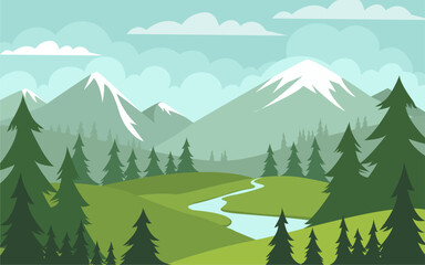 Fototapeta premium mountain landscape with trees