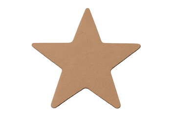 Obraz premium Cardboard star cutout on transparent background representing award, success, rating, and holiday decoration