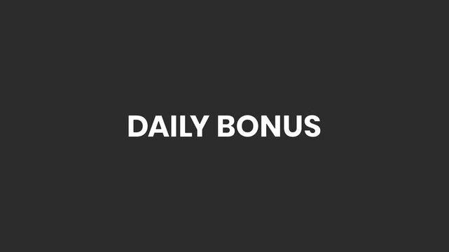Daily Bonus Swirly Lines Text Animation 4K &ndash; Reward-Based Promotion for Apps and Programs