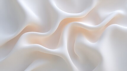 Obraz premium Soft White Satin Fabric with Gentle Waves and Elegance for Textile Backgrounds and Fashion Designs