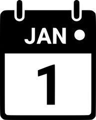 January 1st Calendar Icon