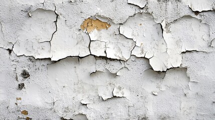 Obraz premium Cracked white wall adding character to an abandoned urban space 