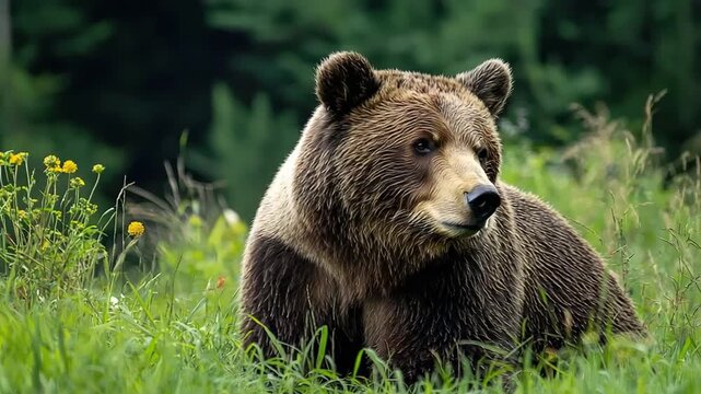  brown bear, or ursus arctos in the wild north america video