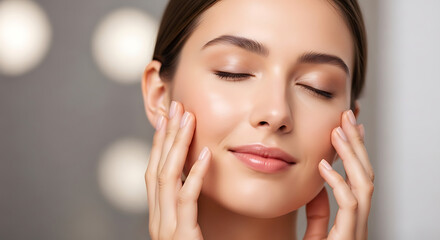 Radiant Skin A Close-Up of a Woman Enjoying a Soothing Skincare Routine, Embracing Natural Beauty and Wellness