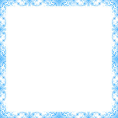 Winter border frame, Square frame with snowflake pattern, Christmas border