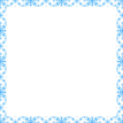 Winter border frame, Square frame with snowflake pattern, Christmas border