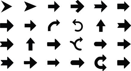 Assorted Black Arrows A Versatile Collection for Design and Navigation