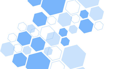 Abstract blue hexagon shape for frame illustration design