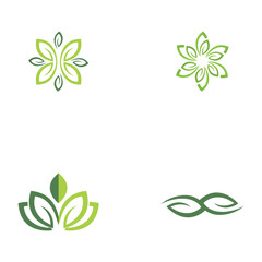 Green leaf logo ecology nature element