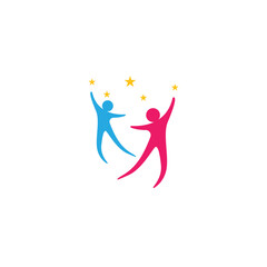 Health success people care logo and symbols