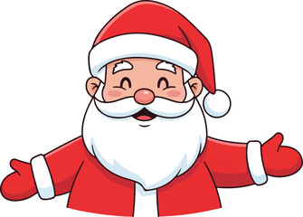 Cheerful Santa Claus with Open Arms Ready for Hugs.