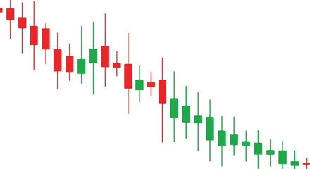 Candlestick chart showing market trends and fluctuations over a period of time analysis.