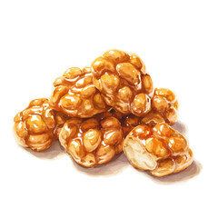 A watercolor painting of Natto, vector illustration on white background.