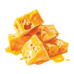 A watercolor painting of Mac And Cheese, vector illustration on white background.