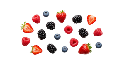 Berries on white background can be edited