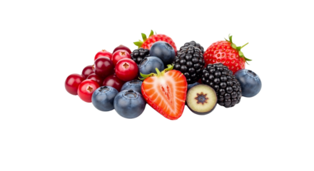 Berries on white background can be edited