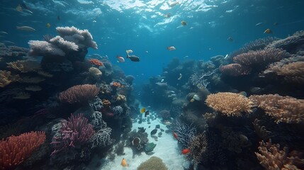 Fototapeta premium Generative AI- coral reef