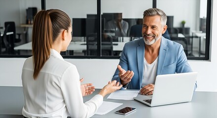 Dynamic professional business meeting featuring diverse colleagues and technological tools in