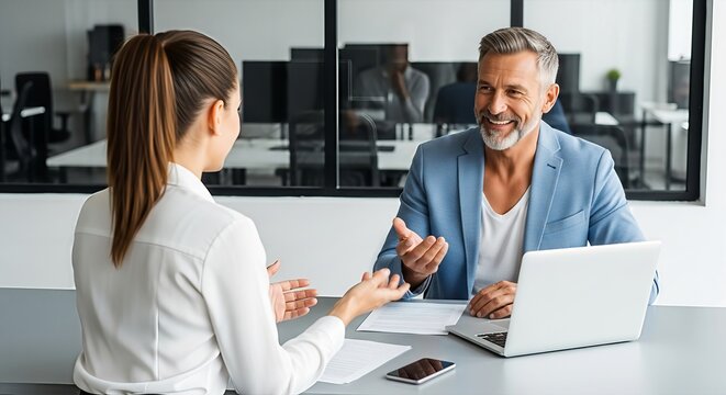 Dynamic professional business meeting featuring diverse colleagues and technological tools in