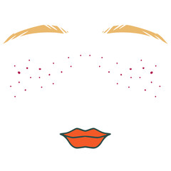 clipart of a freckled face