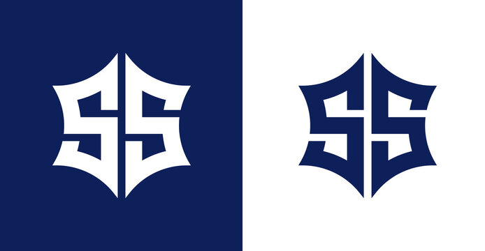 SS Letter Logo Design. Geometric SS Hexagon Letter Monogram Logo Design