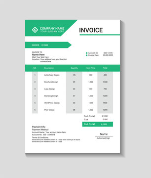 Modern business invoice template for financial record keeping