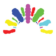 amazing rainbow afro clown hair clipart vector	