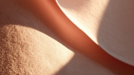 Abstract close-up of soft textured surface with gentle light shadows creating flowing curves and inviting warmth in pastel tones for modern design projects