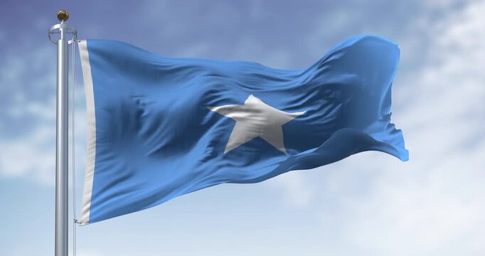 Somalia national flag waving in the wind