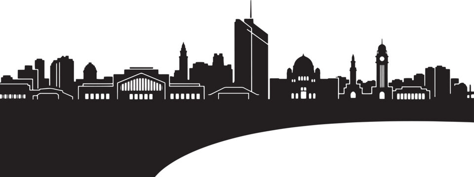Belgrade city skyline vector silhouette illustration with architecture landmarks