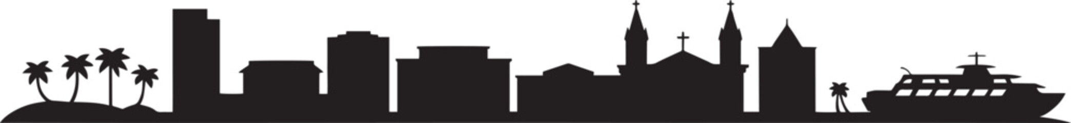 Kingstown saint vincent and the grenadines skyline silhouette cityscape building vector