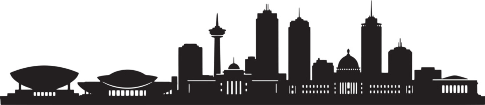Gwangju city silhouette skyline vector south korea landmarks and design