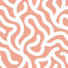 Artistic coral inspired lines weaving gracefully into abstract flow Seamless Pattern Design
