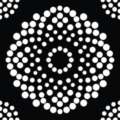 Circular bead like dot clusters forming smooth repeating arrangements Seamless Pattern Design
