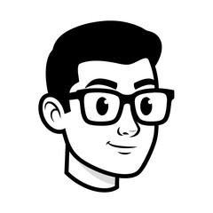 Stylish Man with Glasses Vector Illustration