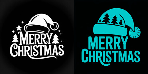 Creative Christmas hat designs with festive messages and trees