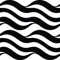 Elegant fluid wave stripes forming soft rhythmic flowing movement Seamless Pattern Design

