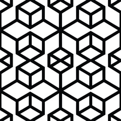 Geometric hexagon outlines forming structured repeating harmony Seamless Pattern Design
