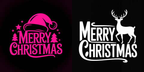 Merry Christmas greeting design with festive elements and colors